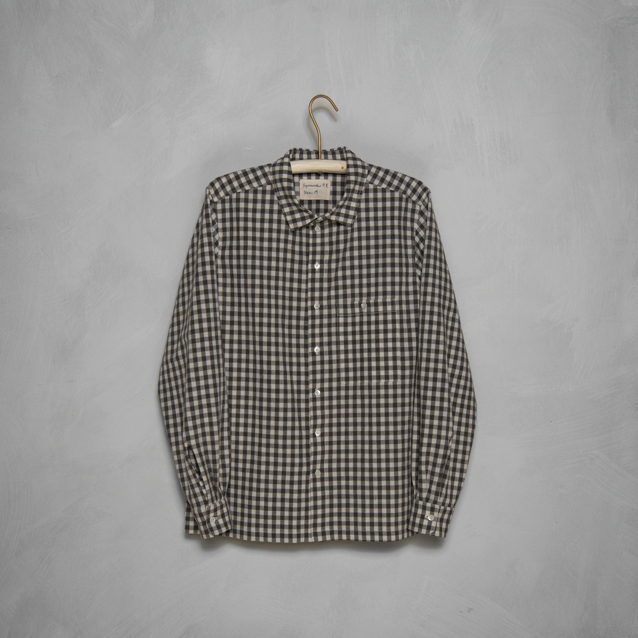 Gingham overshirt - Moss